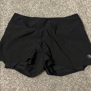 black athletic shorts